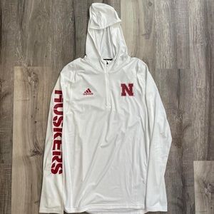 Adidas Nebraska Huskers Quarter Zip Hoodie